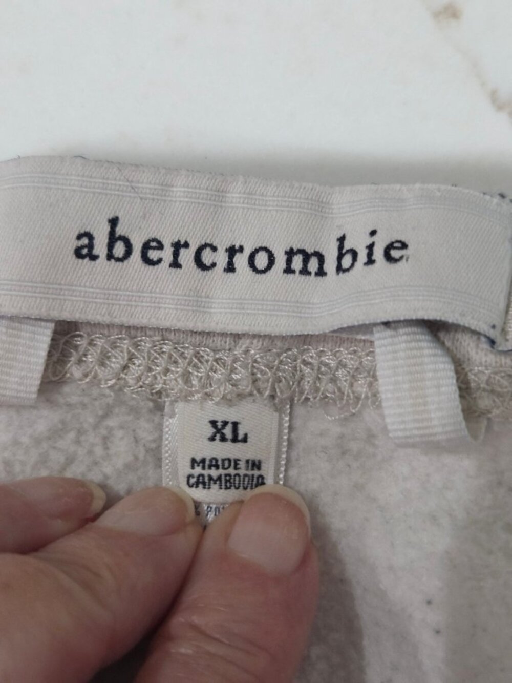 VTG Y2K 2003 Abercrombie & Fitch Cropped Sweatpants XL Grey Script Logo Butt - Picture 4 of 11